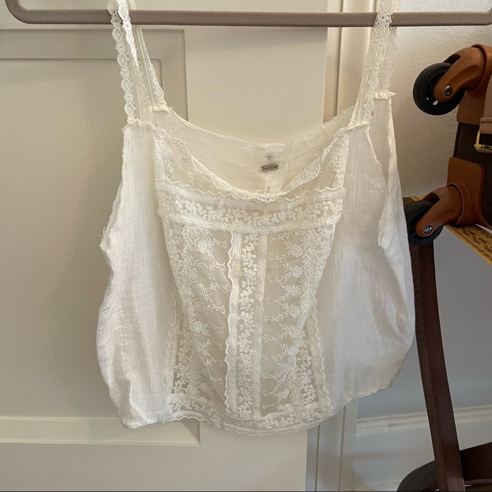 White lace free people top